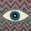 Evil Eye Good Luck Hand Beaded Orange and Blue Tote Bag - Image 2