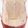 Evil Eye Good Luck Hand Beaded Orange and Blue Tote Bag - Image 3