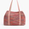 Evil Eye Good Luck Hand Beaded Orange and Blue Tote Bag - Image 4