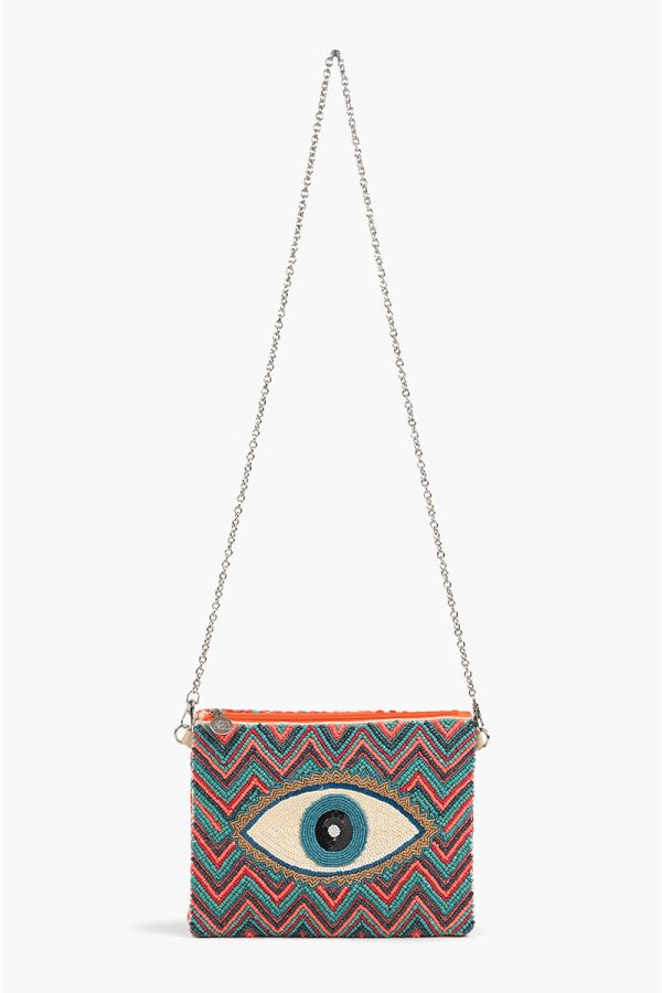 Evil Eye Good Luck Clutch with Removable Crossbody Chain - Image 3