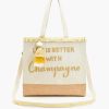 Champagne Forever Tote-Hand Beaded Jute Tote For Women