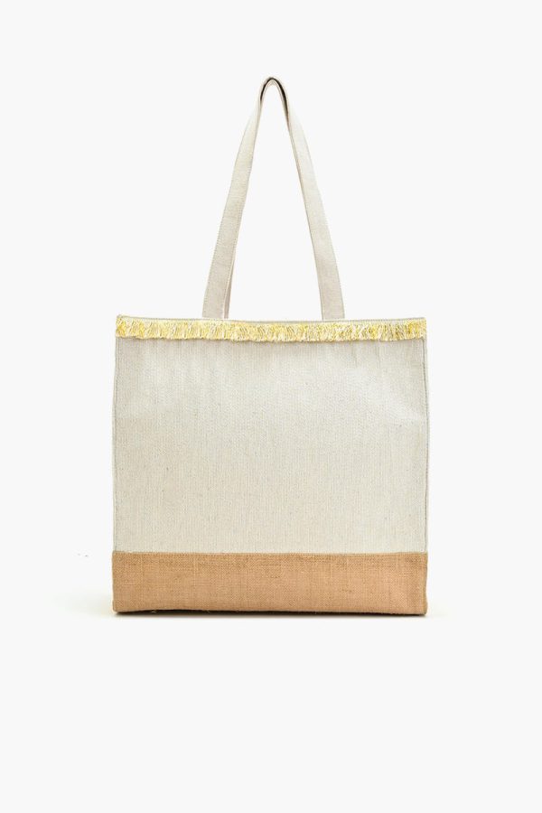 Champagne Forever Tote-Hand Beaded Jute Tote For Women - Image 5