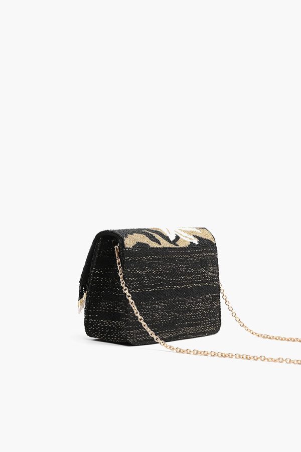 Golden Glam Floral Fringed Crossbody Bag - Image 5