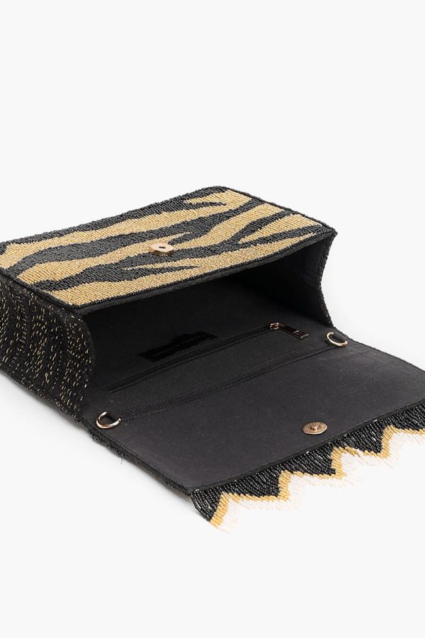 Golden Glam Floral Fringed Crossbody Bag - Image 6