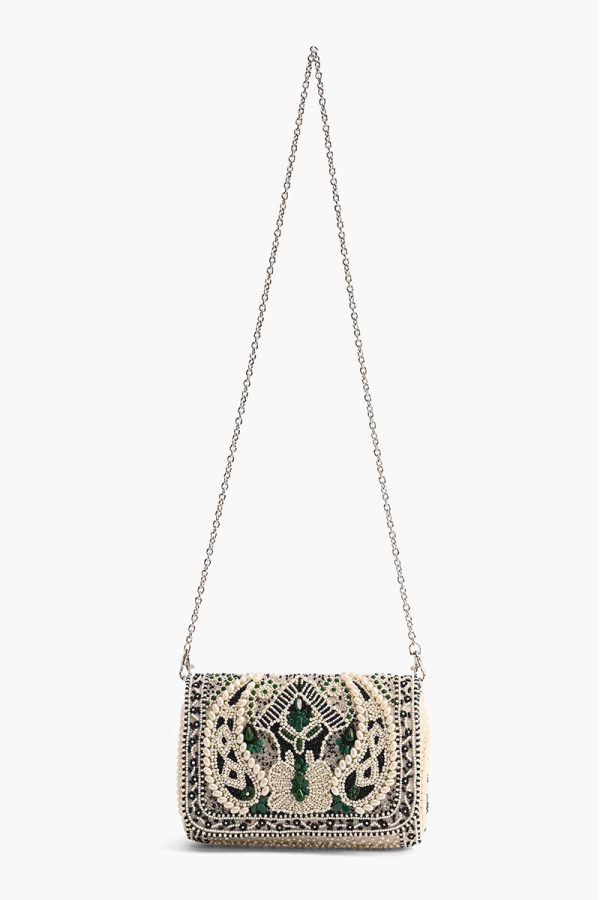 Emerald Stone Embellished Shoulder Bag - Image 2