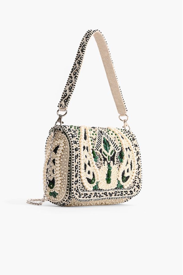 Emerald Stone Embellished Shoulder Bag - Image 3