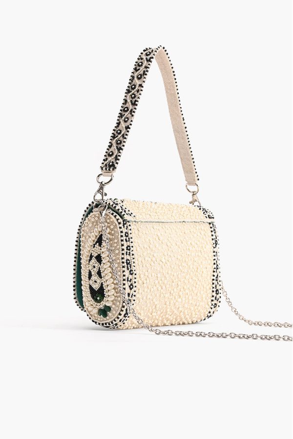 Emerald Stone Embellished Shoulder Bag - Image 4