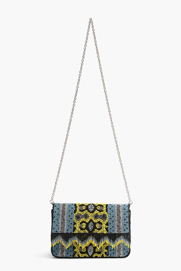 Snakeskin Bead Fringe Crossbody Bag - Image 2