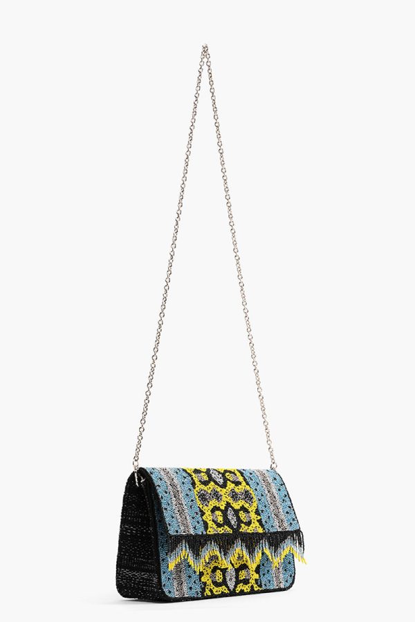 Snakeskin Bead Fringe Crossbody Bag - Image 3