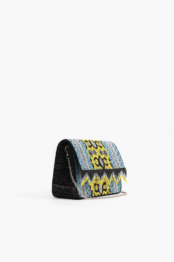Snakeskin Bead Fringe Crossbody Bag - Image 4