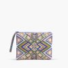 Luxe Lilac Embellished Top Zip Clutch