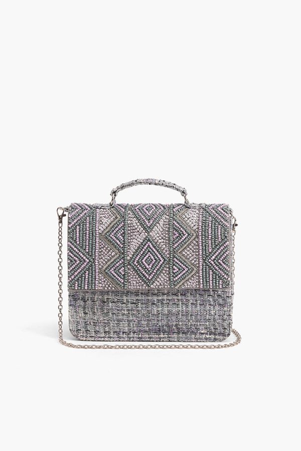 Lavender Fog Embellished Satchel