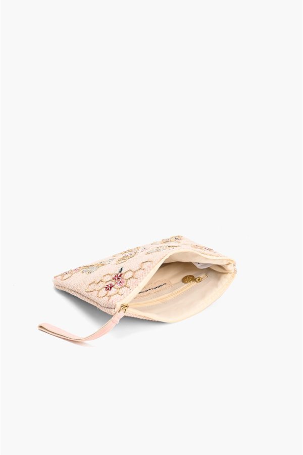 Rose Gold Bee Wristlets Hand-Woven Jacquard Design - Image 4