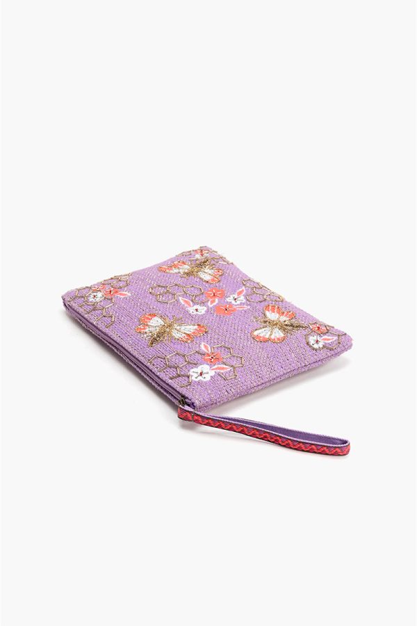 Purple Bee Wristlets Hand-Woven Jacquard Design - Image 3