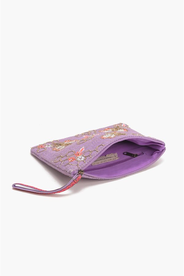 Purple Bee Wristlets Hand-Woven Jacquard Design - Image 4