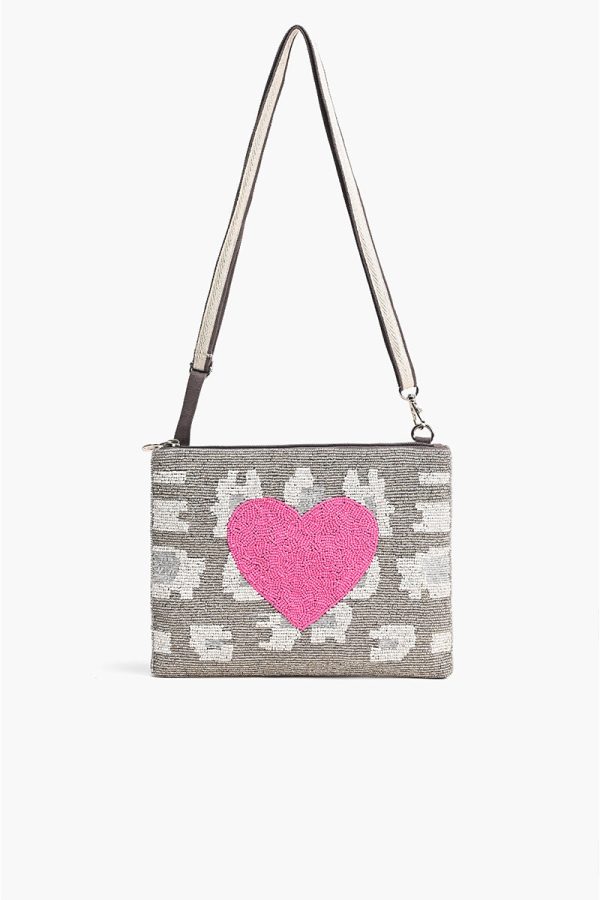 Pink Heart Top Zip Clutch - Image 2