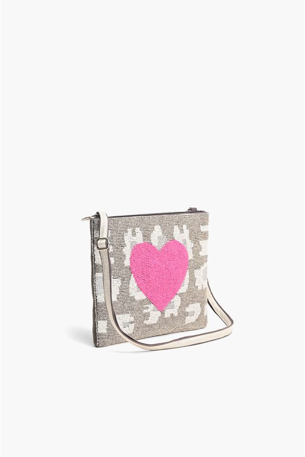Pink Heart Top Zip Clutch - Image 3
