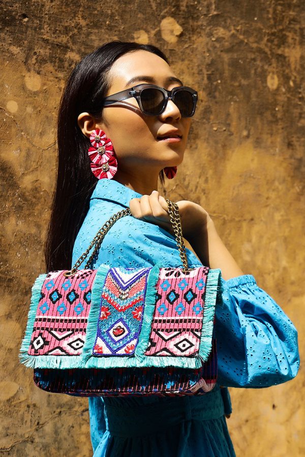 Southwest Floral Bloom Beaded Shoulder Bag - Image 6