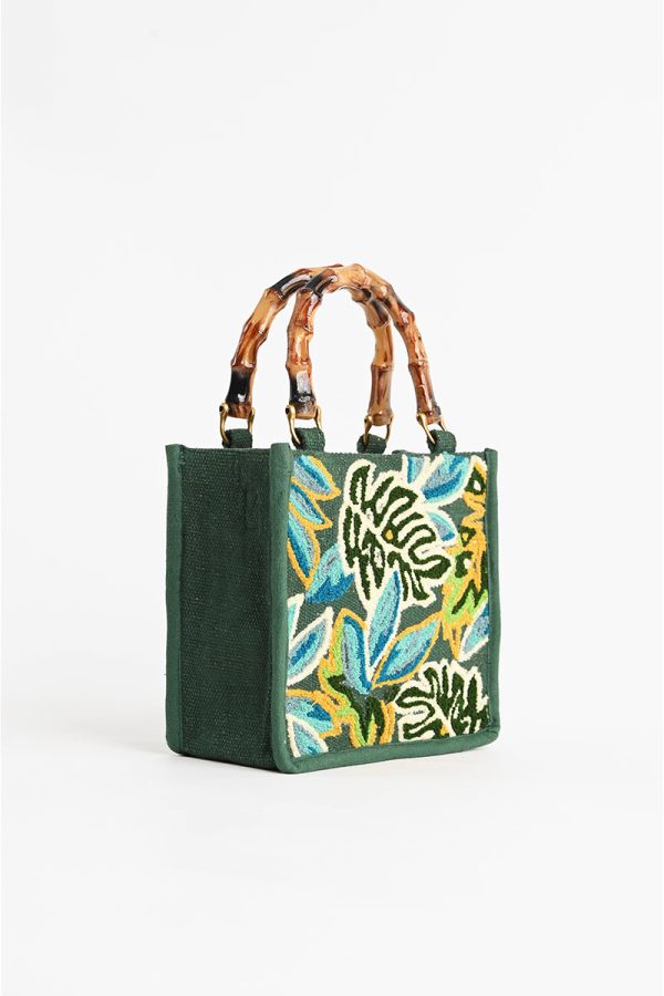 Evergreen Monstera Embellished Crossbody Bag - Image 3