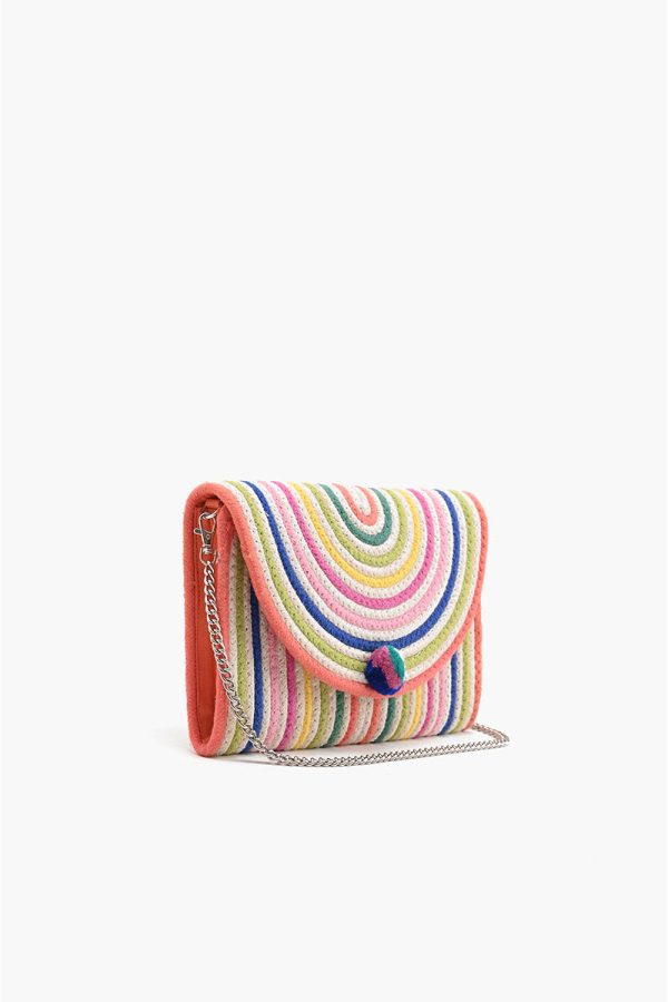 Recycled Cotton Stripe Clutch-Natural Multi - Image 4