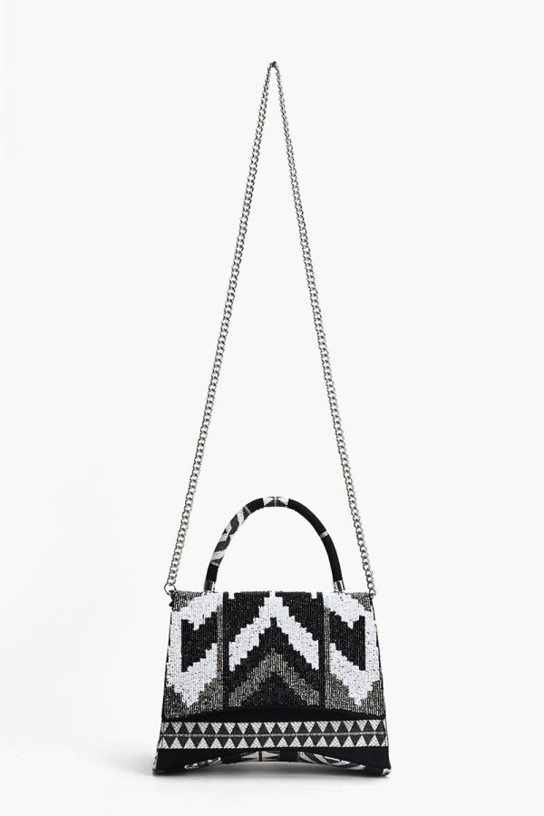 Ikat Noir Elegance Top Handle Bag - Image 3