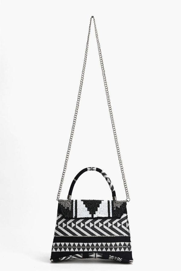 Ikat Noir Elegance Top Handle Bag - Image 5