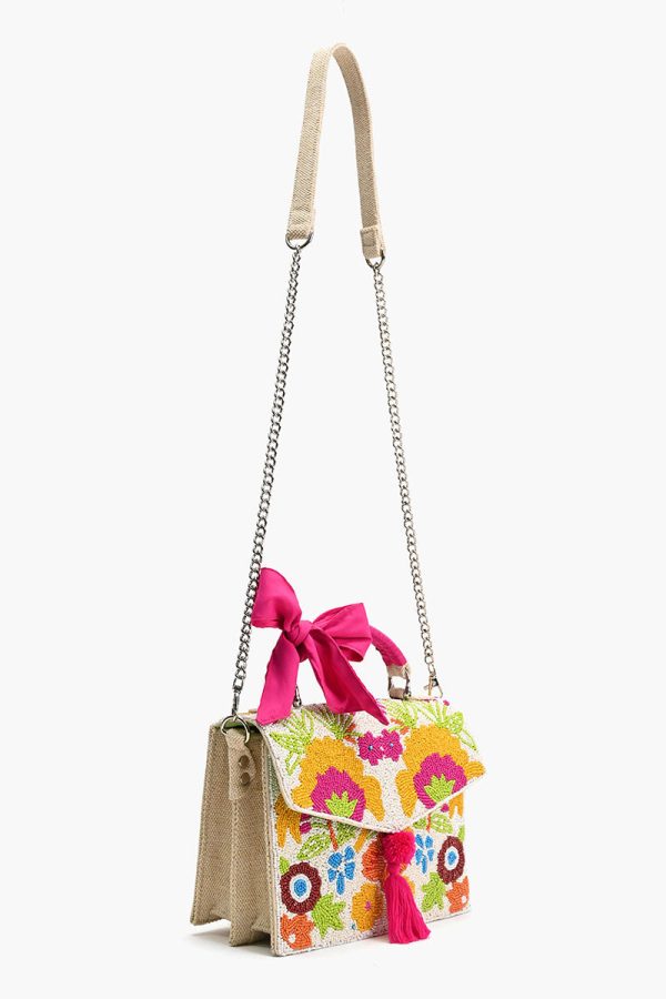 Ivory Bloom Cascade Top Handle Bag - Image 4