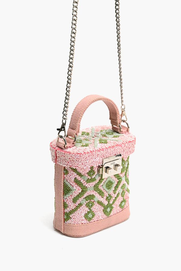 Pink Muse Embellished Handheld Bag - Image 3