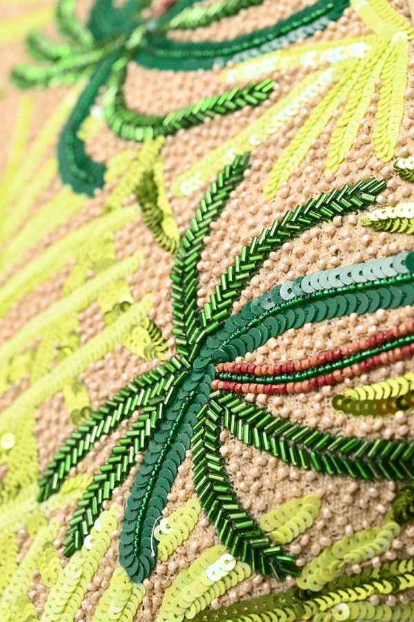 Palm Tree Beaded Mini Tote - Image 2