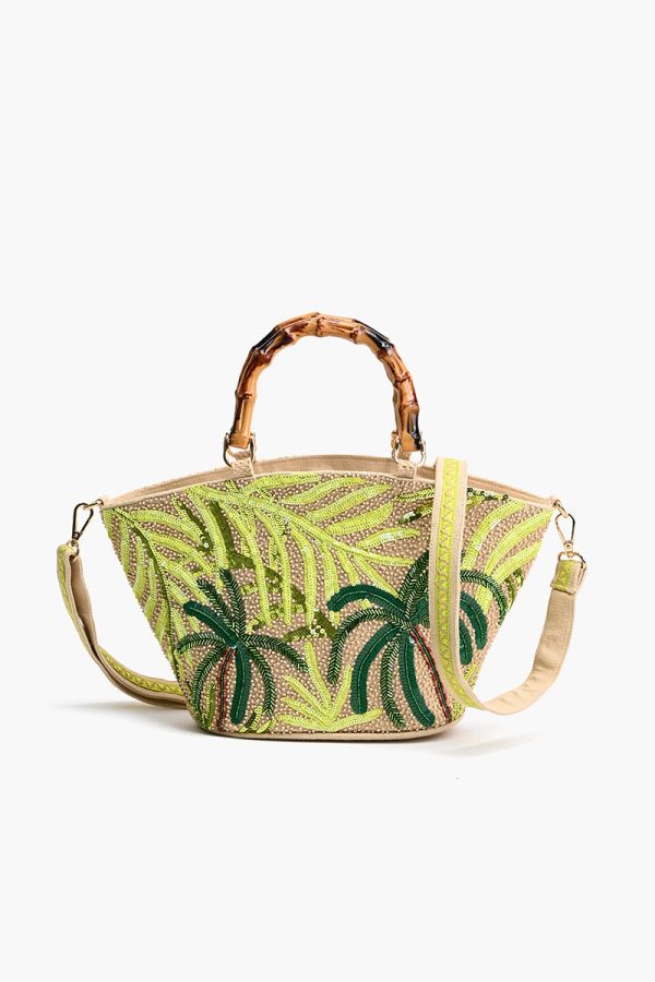 Palm Tree Beaded Mini Tote - Image 3