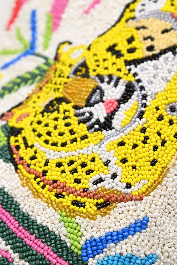 Leopard beaded Shoulder Bag - Image 2