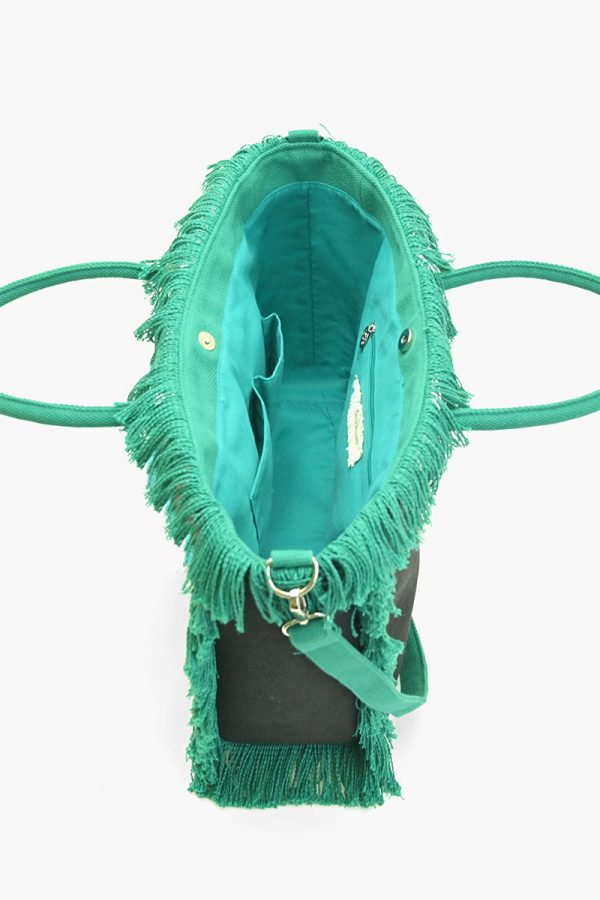 Parrot Beaded Fringed Tote - Image 5