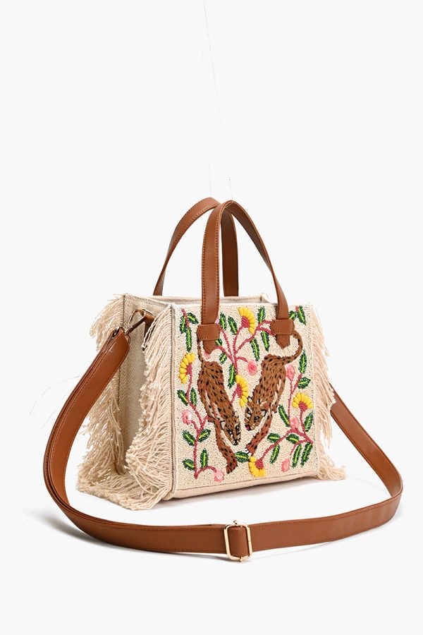 Temur Leopard Fringed Tote - Image 3