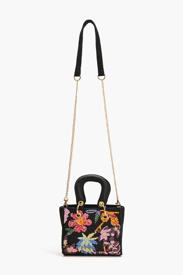 Midnight Floral Embellished Mini Evening Bag - Image 3