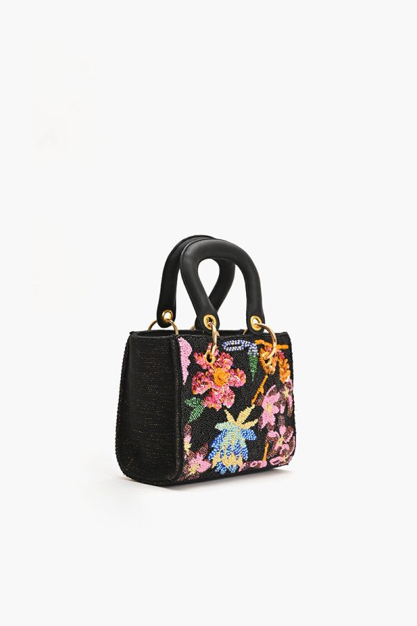 Midnight Floral Embellished Mini Evening Bag - Image 4