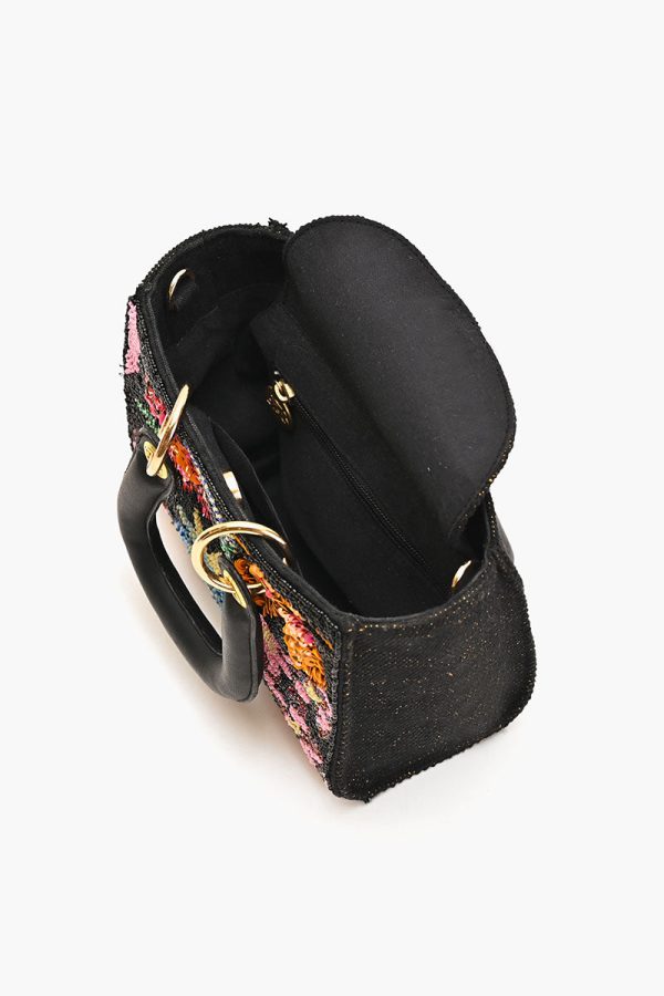Midnight Floral Embellished Mini Evening Bag - Image 6