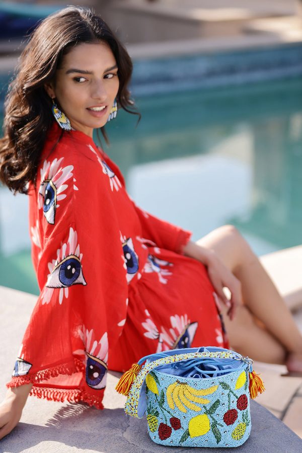 Lush Fruits Beaded Bucket Bag - Image 6