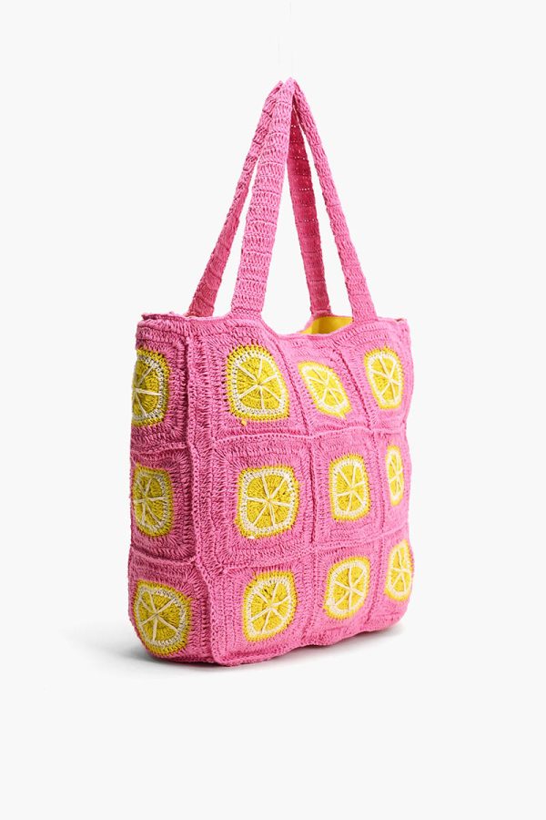Lime Crochet Beach Tote - Image 3