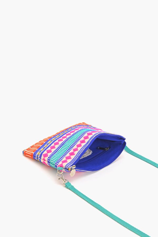 Mexican Striped Spring Top Zip Clutch - Image 3