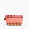Handwoven Pink and Gold Jacquard Cosmetic Pouch