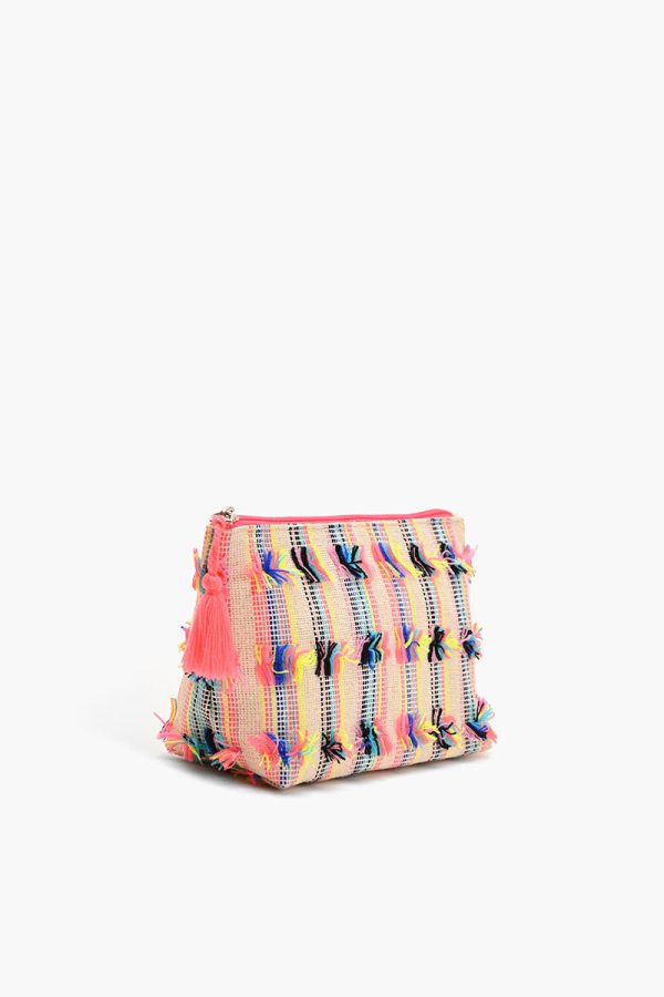 Mexican Striped Handwoven Jacquard Cosmetic Pouch - Image 2