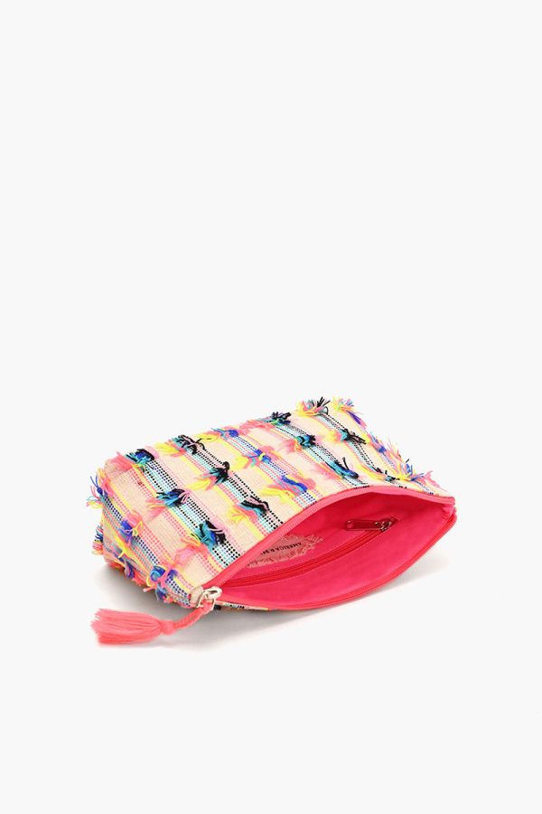 Mexican Striped Handwoven Jacquard Cosmetic Pouch - Image 3