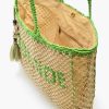 Poolside' Jute Macrame Tote in Beige & Green - Image 5