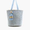 Natural Beauty Upcyled Hand Woven Lt Blue Tote