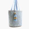 Natural Beauty Upcyled Hand Woven Lt Blue Tote - Image 3