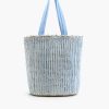 Natural Beauty Upcyled Hand Woven Lt Blue Tote - Image 4