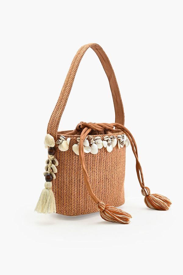 Raffia Reef Shell Bucket Bag - Image 3