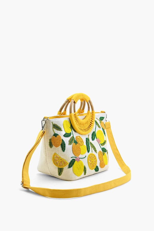 Make Lemonade Tote with Wicker Handle - Image 3