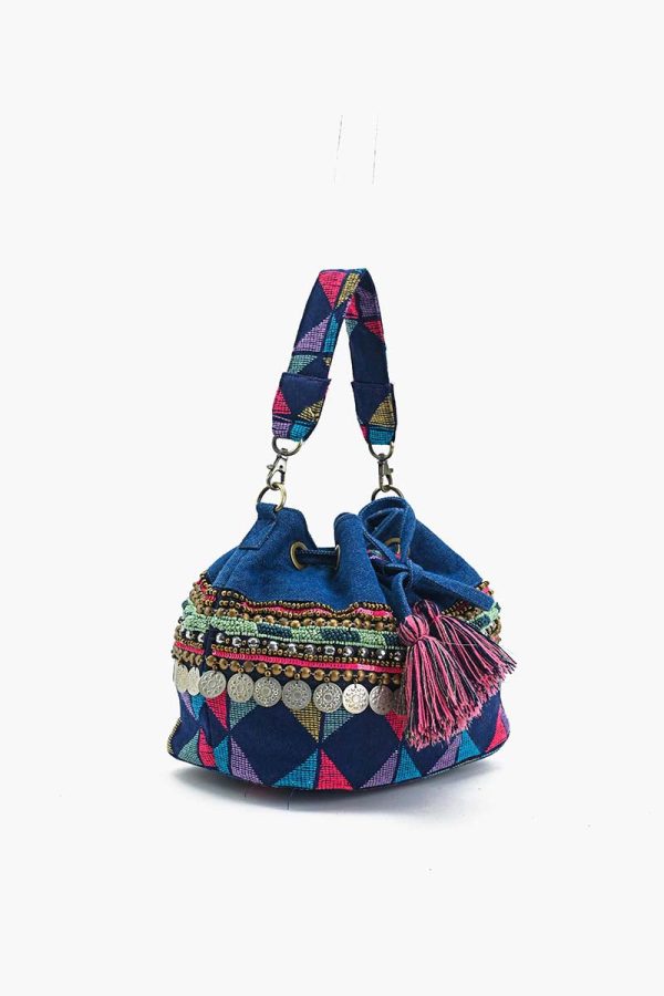 Gypsy Bloom Embellished Bucket Bag - Image 3