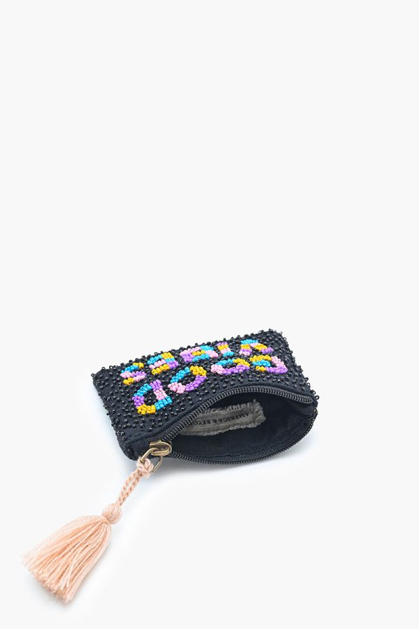 Vibrant Good Vibes Beaded Pouch - Image 3
